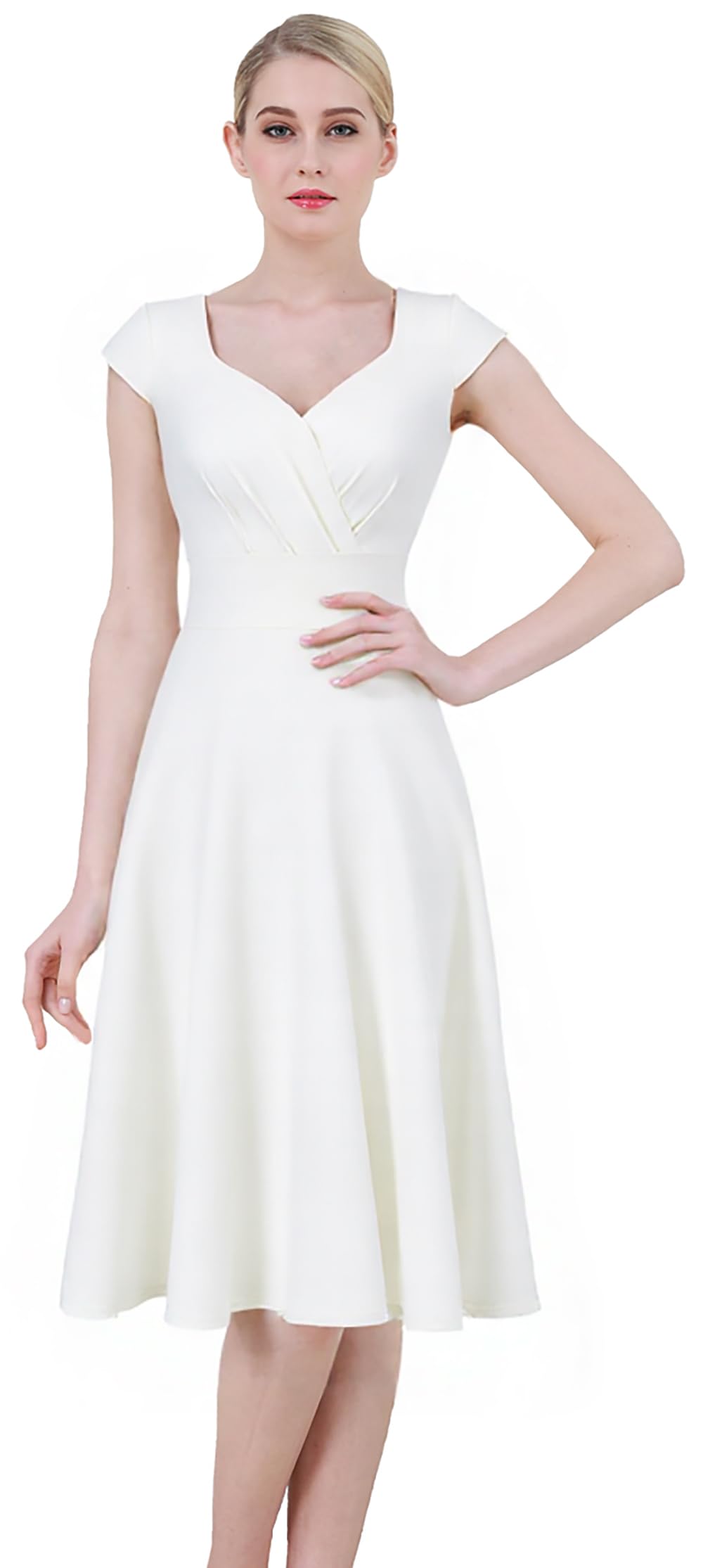 Cocktailkleid Damen Elegant Festlich Abendkleid Damen A-Line Vintage Abendkleider V-Ausschnitt Kleid Hochzeitsgast Konfirmationskleider