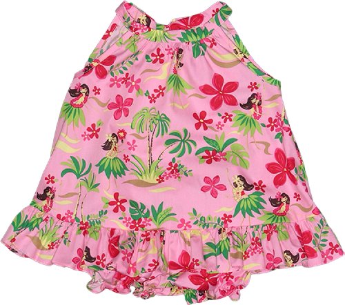RJC Baby Girl's Hula Girl Fun Halter 2pc Set, Pink, 4T