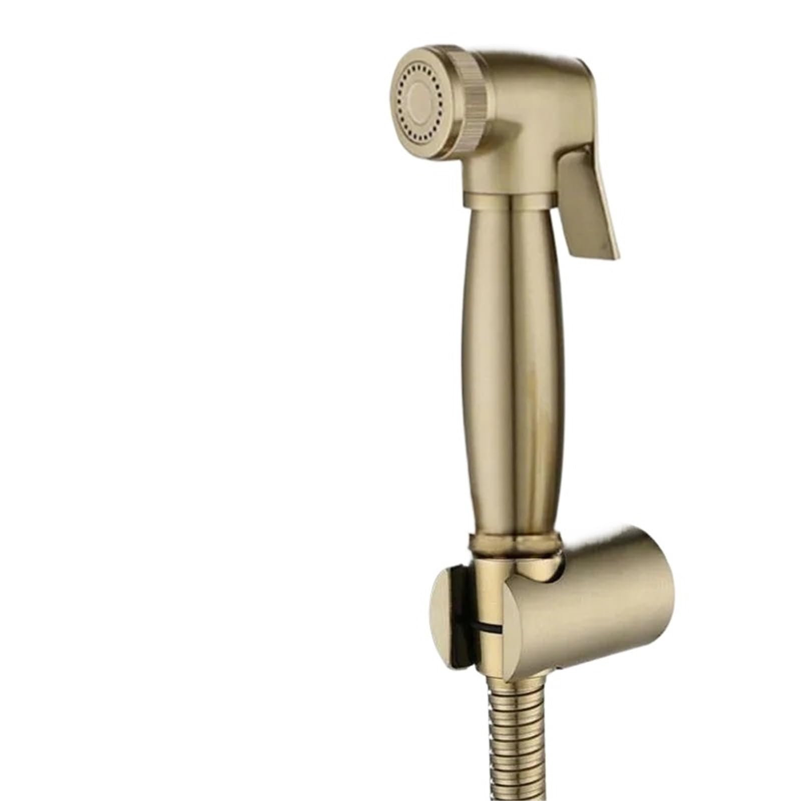ZYCHSJXA Brushed Gold Douche Kit Hand Held Bidet Sprayer Brass Toilet Faucet Shattaf Valve Jet Set hygienic Shower(Set a)