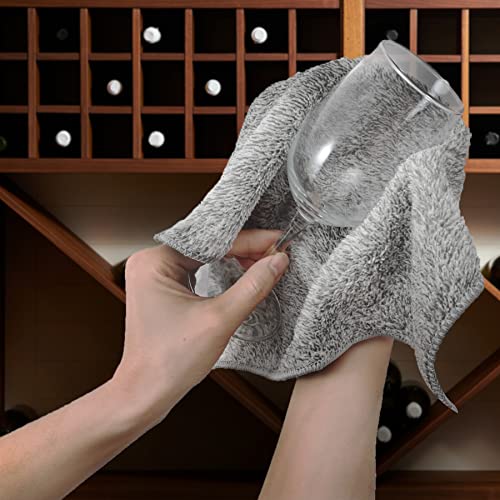 Belhope Microfiber Cleaning Cloth, All-Purpose Kitchen Dish Cloths, Multi-Surface Streak Free Cleaning Rags, 12 X 12 Inches, 12-Pack, Grey #TOP5