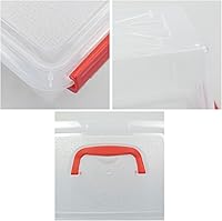 Vista 4 de Mini caja de almacenamiento de plástico con asa, 3 cuartos de galón, paquete de 6