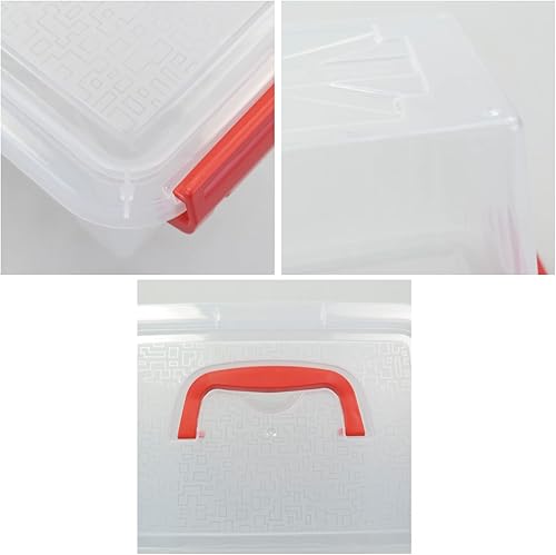 Miniatura 4 de Mini caja de almacenamiento de plástico con asa, 3 cuartos de galón, paquete de 6