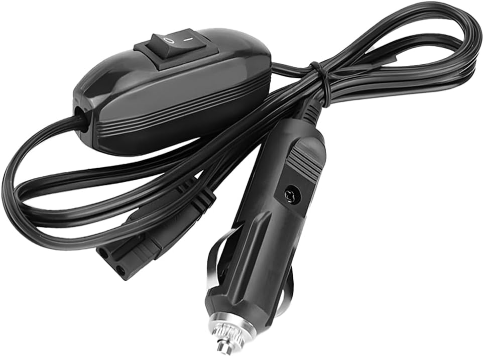 12V Car Cooler Power Cable, 6Ft 2 Pin Lead Vehicle Mini Fridge Replacement Extension Cord, Portable Automotive Refrigerator Freezers Charger Accessories, Universal Fit