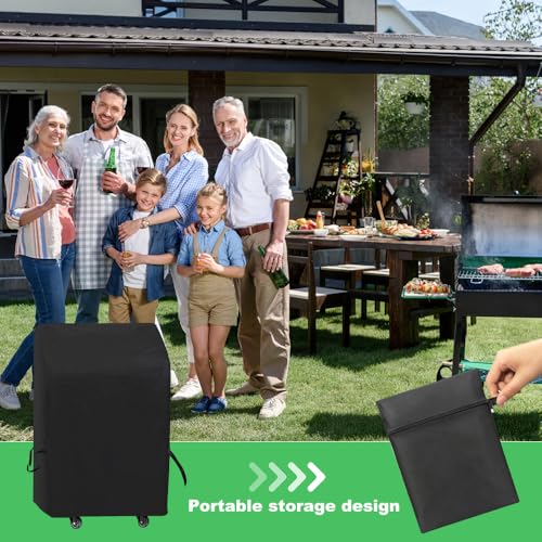 HIULLEN Grillabdeckung Wetterfest, 82 * 66 * 110CM Grill Abdeckhaube, 420D Oxford Gasgrill Abdeckplane, Grill Abdeckung Reißfest Wasserdicht für den Außenbereich Grill Zubehör