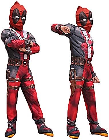 GradPlaza Children Deadpool Cosplay Halloween Costume Kids Superman Roleplay Set