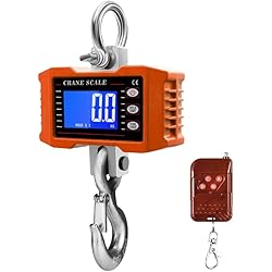 Bascula Romana 500 Kg Báscula de grúa inteligente de 1000 kg, con aleación de aluminio de calidad aeronáutica, con gancho digital, modelos recargables (naranja)