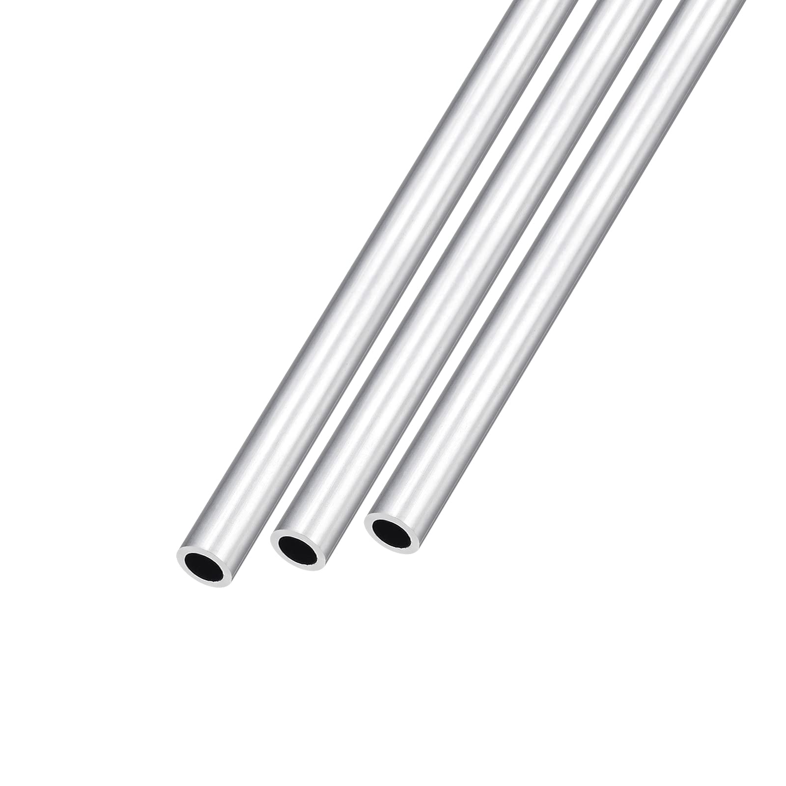 METALLIXITY 6063 Aluminum Tube (8mm OD x 6mm ID x 300mm L) 3Pcs, Aluminum Round Tubing - for Home Furnishing, Machinery, DIY Handicraft