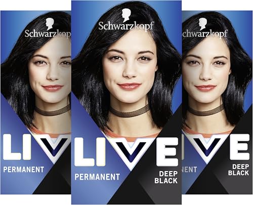 Schwarzkopf LIVE Intense Colour Haarfarbe 99 Deep Black (142 5 ml) dauerhafte Coloration mit farbintensivierendem Serum permanente Haarfarbe für perfekte Grauhaarabdeckung