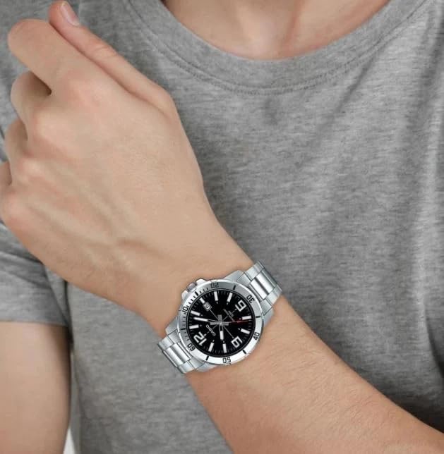 Casio MTP-VD01D-1BV Men's Enticer Stainless Steel Black Dial Casual Analog Sporty Watch, Silver, 48×42×10.7mm, Quartz Movement - Image 4