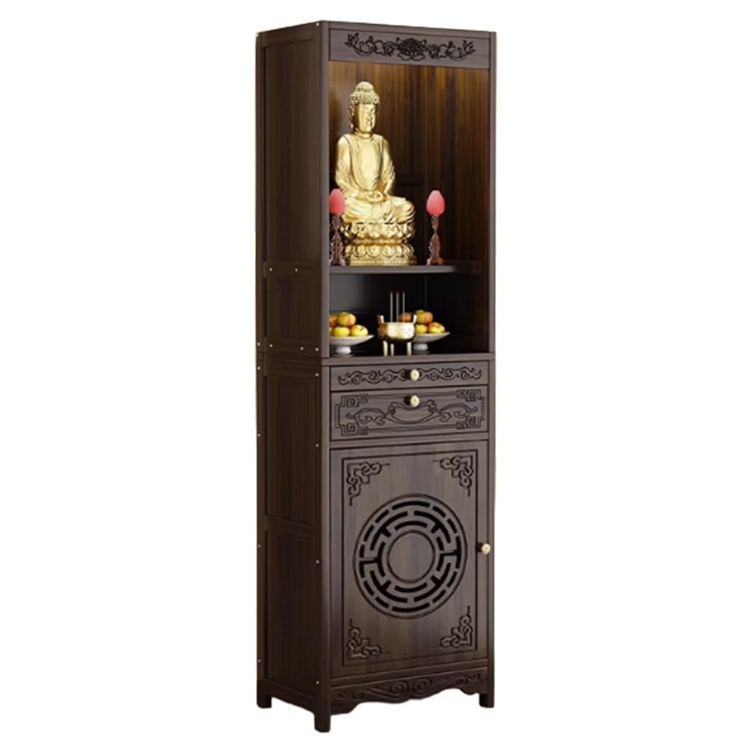 Table d'autel en bambou noble de 174 cm, meuble de sanctuaire bouddhiste traditionnel
