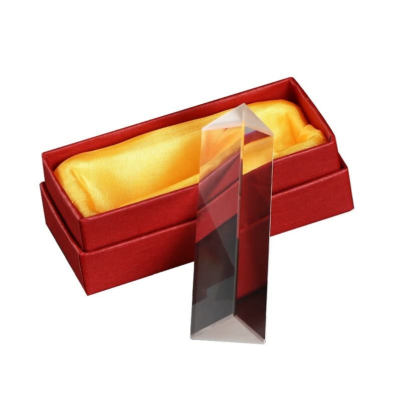 Microscope Triangular Prism K9 Optical Glass Light Spection Reflection Experiment Teaching Photography Triangle Prisms Rainbow Glass Prisma(150X30X30mm)