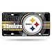 NFL Pittsburgh Steelers "Circle" Metal Auto Tag, Black