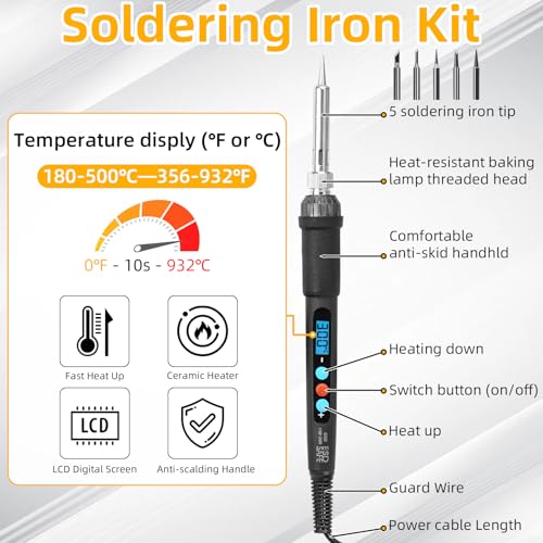 Fer à souder kit avec pompe a dessouder et fil étain pour soudure de précision