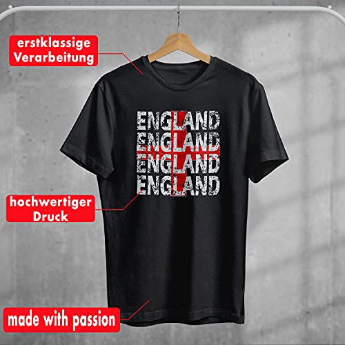 T-shirt Angleterre avec Drapeau Croix United Kingdom Noir - 4
