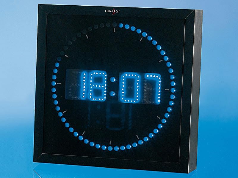 Horloge digitale murale avec 60 LED - Bleu [Lunartec]