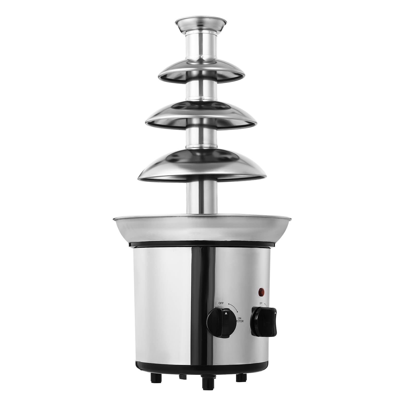 Fontana di cioccolato a 4 piani, altezza 60 cm, capacità di 5 kg, funzione di mantenimento del braccio, per feste di fonduta, matrimoni ed eventi, per dippare frutta, marshmallow e altro ancora