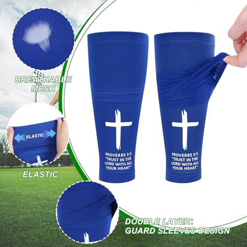 Toulite 2 pares de fundas protectoras para canilleras de fútbol para juventud miniatura 4