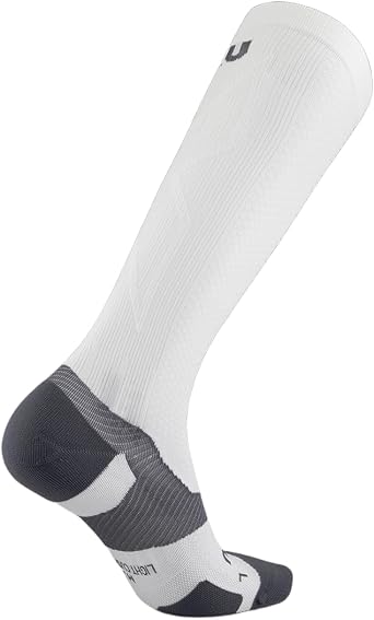2XU Vectr Cushion Full Length Compression Socks - Provides Advanced Support for Running - White/Grey - Size M2 (Men's Size 6-8, Women's Size 7.5-9.5)