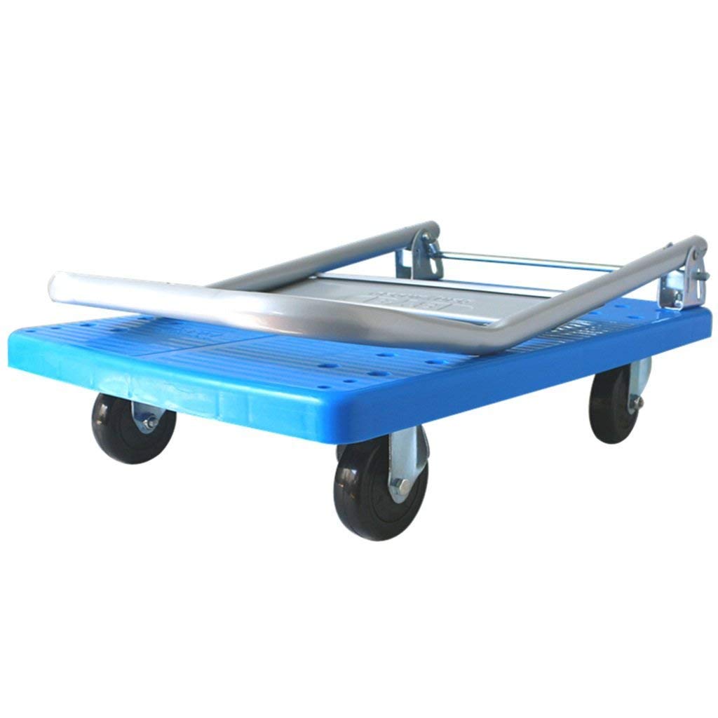 Chariot de Stockage Multifonctionnel, Camion À Plat Durable/Chariots Pliants/Camion À Traction/Chariot À Quatre Roues/Fourgonnettes En Plastique/Chariot Industriel/Chargement de Chariots Manuel