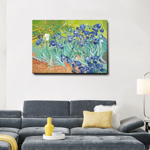 Toile Van Gogh Iris Giallobus grand format 140x100 cm pour décoration murale maison