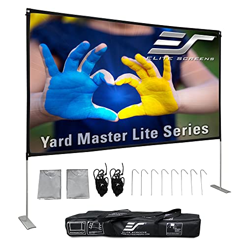 Elite Screens Yard Master Lite, 125-Inch Outdoor Projector Screen 16:9 Double Sided Wrinkle-Free Foldable Portable Indoor Movie Projection Screen, | Us Based Company 2-Year Warranty,Oms125Hlite #TOP16