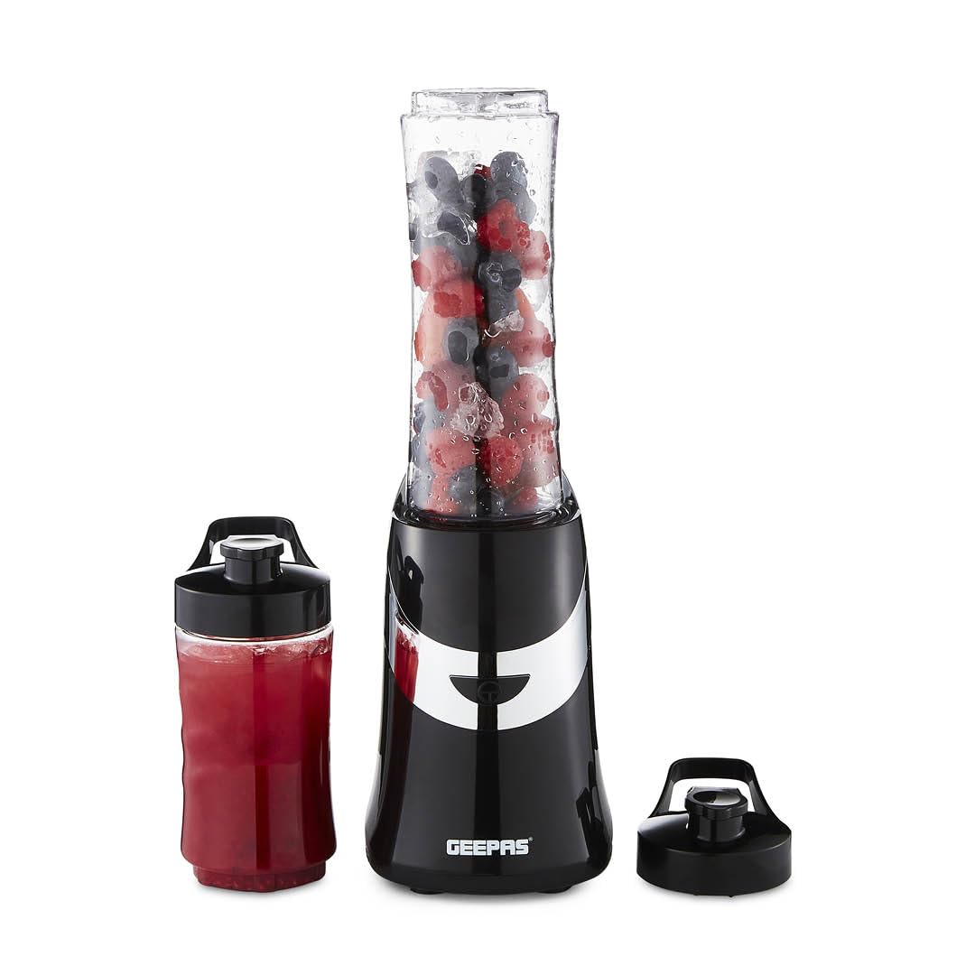 Personal Blender Smoothie Milkshake Maker - Mini Travel Blender for Protein Shakes with 2 Easy to Clean BPA Free Tritan Sports Bottles with Leak-Proof Lids (350W)