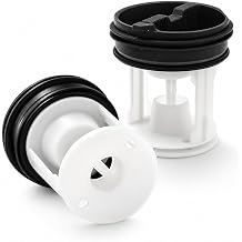 2Pcs Washing Machine Drain Pump Fluff Filter for Whirlpool IndesitBlack [Energy Class A]