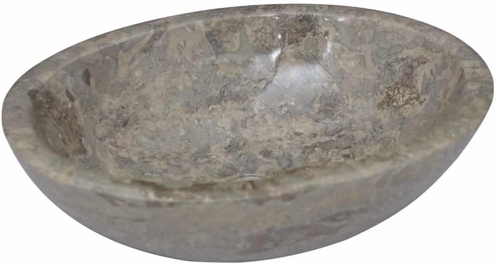vidaXL Sink, Wash Basin Vessel Sink, Above Counter Vanity Sink for Bathroom Washroom, Bathroom Basin, Black 20.9"x15.7"x5.9" Marble