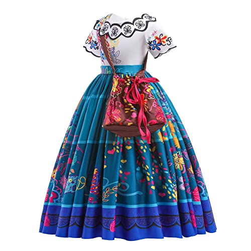 Hiongohi Encanto Dress Mirabel Costume For Girls, Isabela Cartoon Halloween Cosplay Dress Up For Kids, Princess Outfit #TOP4