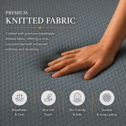 Image of LOOM & NEEDLES 3-Layer Tri-Fold Single Folding Mattress | Medium Firm Memory Foam, Aeroflow & 28D Premium HR Support Portable Foldable Guest Floor Bed | Hostel, Travel & Camping | 72x36x4 Inch
