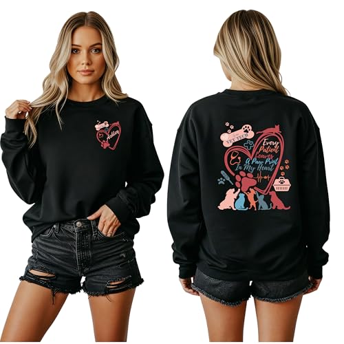 Vet Tech Shirt, Veterinary Sweatshirt, Every Patient Leaves A Paw Print, Animal Lover Gift, Personalized Dog Cat Shirt Multi