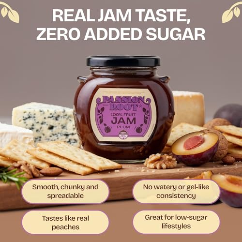 Passion Root Plum Jam | All Natural Plum Preserves with Real Fruit | No Added Sugar, No Preservatives, Non GMO, Gluten Free, Kosher Certified | Fruit Spread for Charcuterie Board - 11.2 oz - Thumbnail 3
