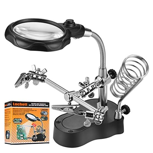 Lnchett Led Light Magnifier & Desk Lamp Helping Hand with Magnifying Glass