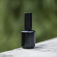 Vista 5 de Botellas vacías de esmalte de uñas de gel de 0.5 onzas líquidas, botellas vacías de esmalte de uñas con cepillo negro mate, botellas redondas opacas