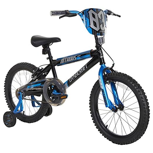 Dynacraft Boys Nitrous Bike, Black/Blue, 18", Black/Blue