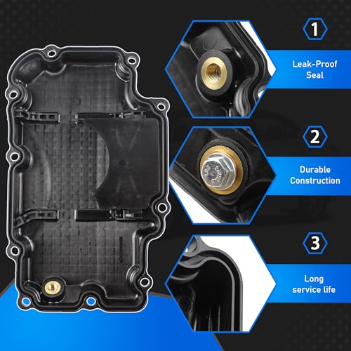 Image of Engine Oil Pan Kit Compatible With 2016-2022 Infiniti Q50 2017-2022 Infiniti Q60 3.0L V6 Rear-Wheel Drive Replaces 11110-5CA2A 111105CA2A 11110-5CA1A 111105CA1A