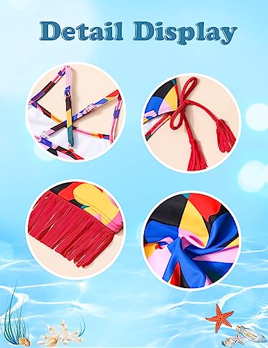 Girls Swimsuit, 3-7T Bikini Set with Tasseled Hem Quick Dry Two Piece Beach Girls' Swimwear3