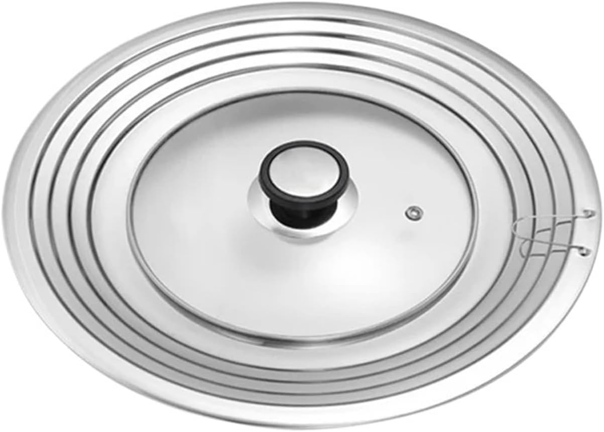 Pan Lid, Frying Stainless Steel Universal For Pot And Skillet Cover Fit 8.2-12.5Inch Cookware With Knob