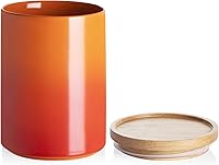 Vista 9 de SWEEJAR – Recipiente de cerámica para almacenamiento de alimentos, recipientes apilables con tapa hermética de madera para servir café molido, té