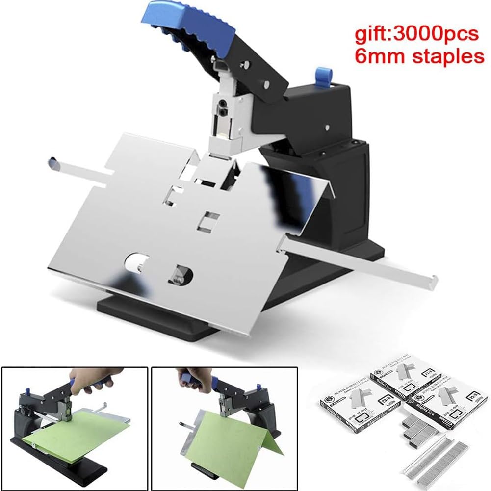Cucitrice Manuale da Tavolo con Design Robusto, capacità di 60 Fogli per Carta A3/A4, Cucitura Piatta e a Sella, Ideale per Uso Domestico, Scolastico e in Ufficio.