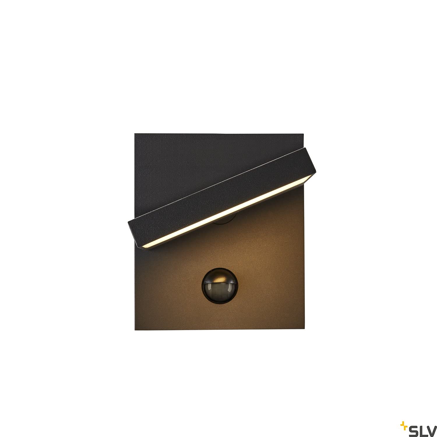 SLV luminaria de superficie de pared ABRIDOR SENSOR / iluminación para paredes, caminos, entradas, foco led de exterior, luminaria de superficie de exterior / IP54 3000/4000 K 14 W 750 lm antracita