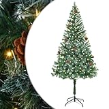 VidaXL Árbol de Navidad Artificial con 300 LED Verde 180 cm PVC y Acero, Decoración de Navidad en forma de cono, PVC resistente, luces blancas, ornamento moderno, ambiente festivo para el salón