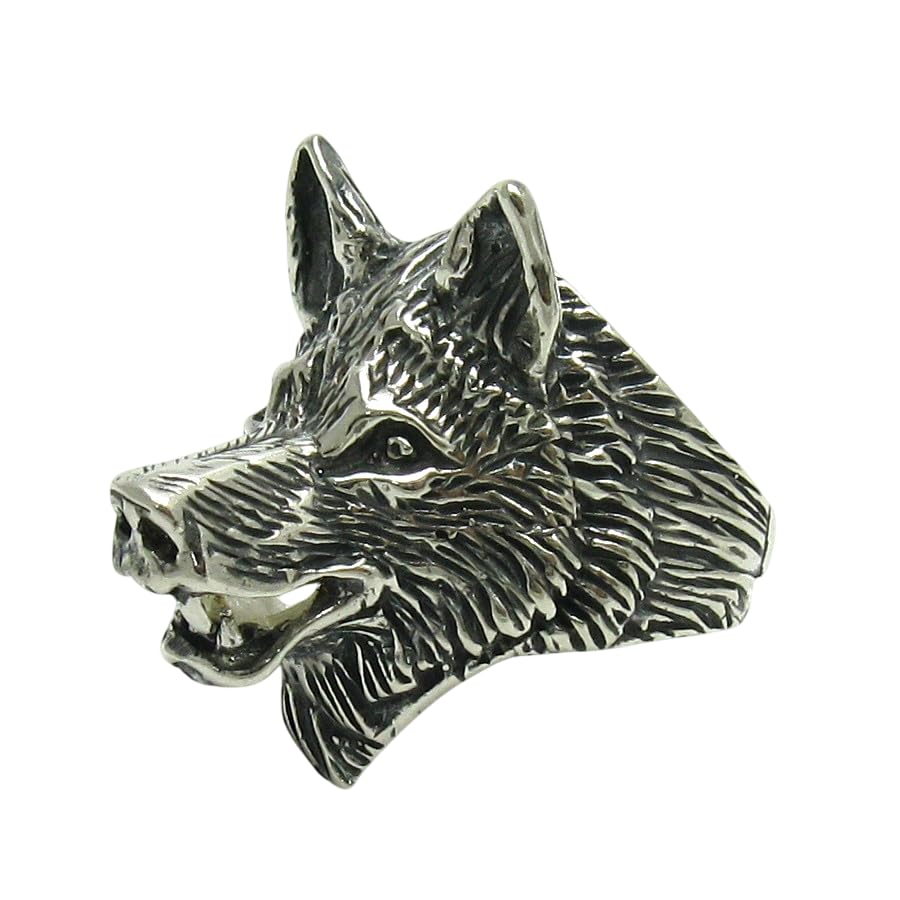 Bague loup homme argent 925 véritable poinçonné idée cadeau