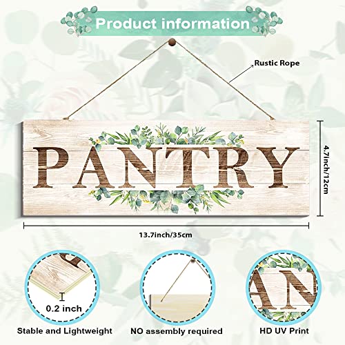 Creoate 2 Pieces Laundry Sign Wall Decor Pantry Wood Sign Wall Hanging Plaque Decorative, Multi Themed Home Rustic Wood Wall Sign Decor… #TOP1