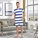 YYZZH Men's Pajama Sets Blue And White Horizontal Stripe Fashion Striped Pattern Sleepwear Short Sleeve Lounge Sets for Men