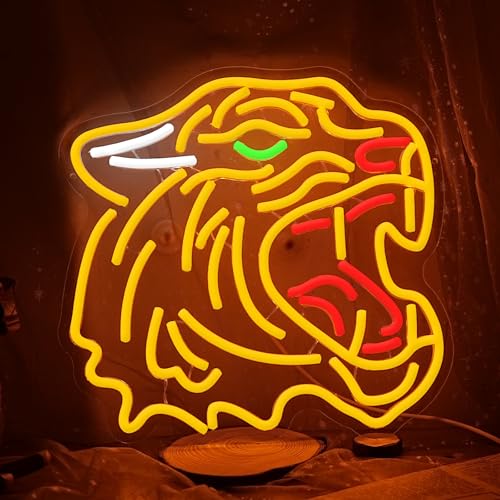 Image of Tiger Neon Sign Dimmable Cool Roaring Tiger Neon Light for Wall Decor USB Powered Wild Animal Led Light Signs for Game Room Man Cave Zoo Bedroom