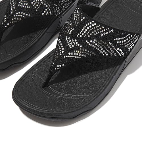 FitFlop Women's Lulu Crystal Feather Original Fit Toe-Post Wedge Sandal4