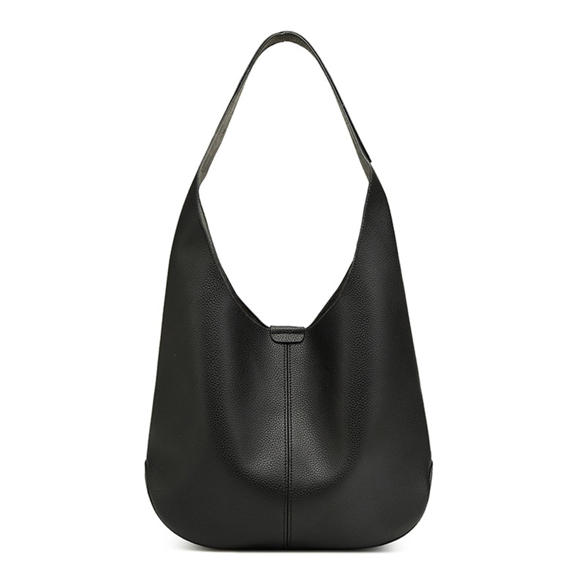 Slouchy Hobo Bags for Women Soft Pebbled Faux Leather Tote Bag Crossbody Bag Shoulder Purses Handbags Foldable Large Capacity 2pcs (Black)