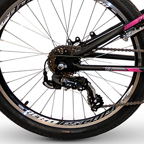 Bicicleta Infantil Nathor Aro 24 Bella Preta 6v Suspensão