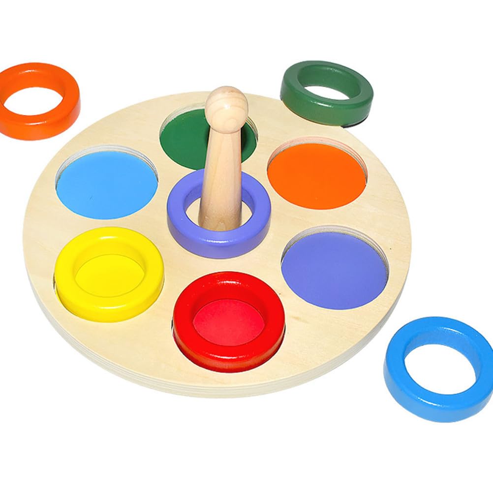 Juguete de apilamiento de Anillos arcoíris, Juego de clasificación de Anillos